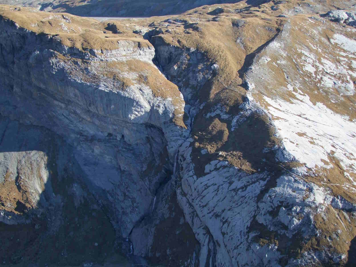 Übersichtsaufnahme des Gebiet Tschenghel dil Gori, der sogenannten Segnasschlucht