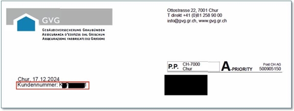 Kundennummer auf GVG-Rechnung